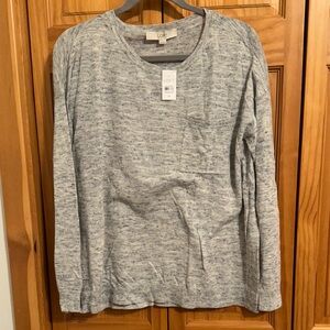 NWT LOFT Heathered Blue Shirt